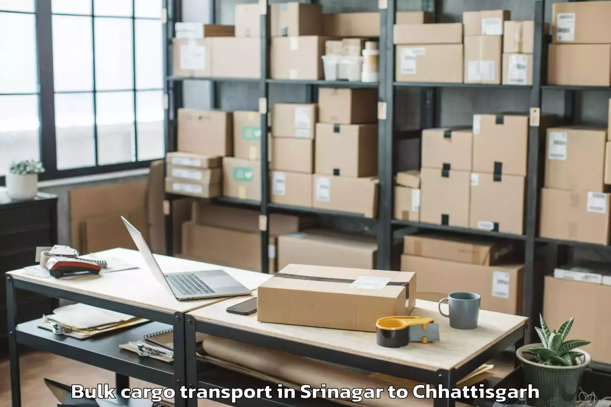 Srinagar to Rajnandgaon Bulk Cargo Transport Booking